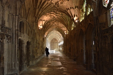 Fototapeta na wymiar Elaborate Fan Vaulting in Gloucester Cathedral, England