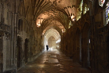 Fototapeta na wymiar Elaborate Fan Vaulting in Gloucester Cathedral, England