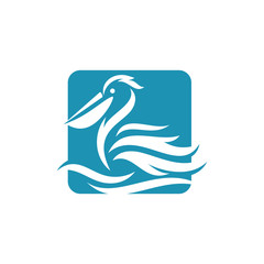 Pelican Bird Logo Abstract Design Vector Template