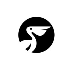 Pelican Bird Logo Abstract Design Vector Template