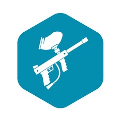 Paintball marker icon in simple style on a white background vector illustration