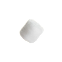 Ball of fluffy cotton on white background
