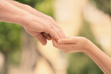 People, care and support. Giving helping hand concept