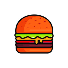 Burger Flat Vector Illustration