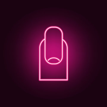 Long fingernail neon icon. Elements of Women's accessories set. Simple icon for websites, web design, mobile app, info graphics