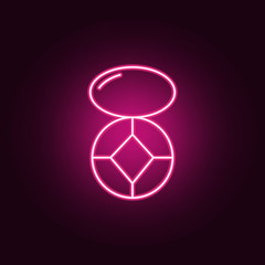 Powder box neon icon. Elements of Women's accessories set. Simple icon for websites, web design, mobile app, info graphics