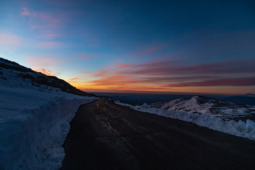 Road to Mount Evans Summit at Sunrise
