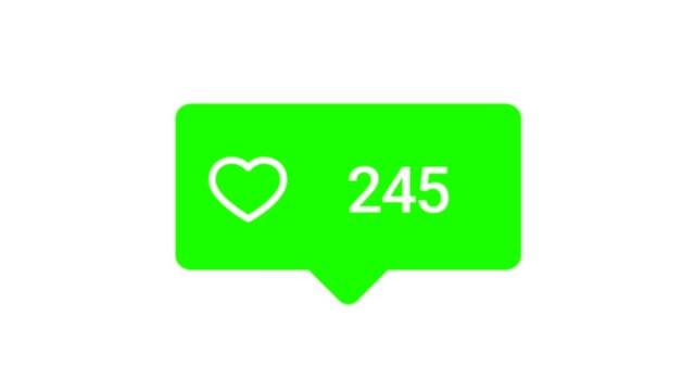 Colorful Like button with increasing counting of numbers on white background. Animation. Abstract animation of social media reaction buttons