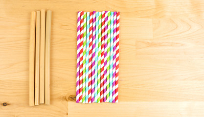 Say No to single use plastics awareness concept, by replacing single use plastics with eco-friendly zero waste bamboo, cotton and paper alternatives.