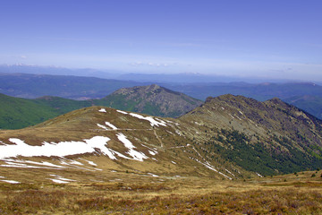 landscape with mountains and blue sky