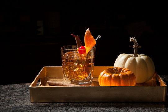 Fall Drinks - Old Fashioned Whiskey Cocktail