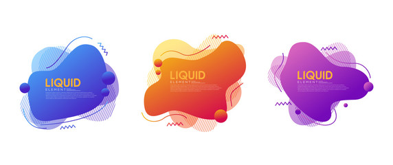 Set of abstract modern graphic elements with dynamical colored forms and line. Modern Template for the design of a logo, flyer or presentation.