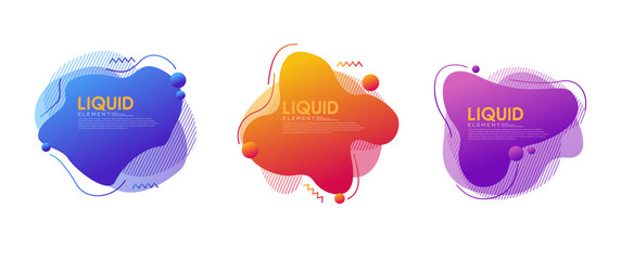 Set of abstract modern graphic elements with dynamical colored forms and line. Modern Template for the design of a logo, flyer or presentation.