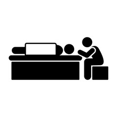 Man funeral bed dead sorrow icon. Element of pictogram death illustration