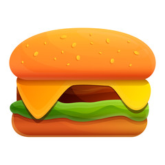 burger cartoon icon, vector illustration