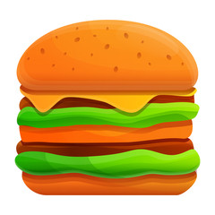 burger cartoon icon, vector illustration