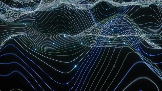 4K Abstract Depiction of Data Flowing Over a Network. Highly unique. 3D CGI animation.