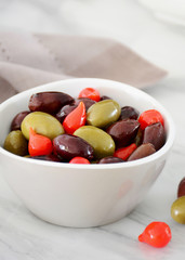 Olives and mini peppers