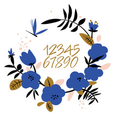 Handwritten numbers. Script. Calligraphic set