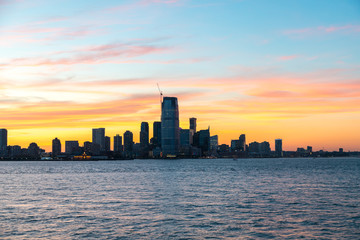View of the New Jersey Silhouette During a Clear Sunrise