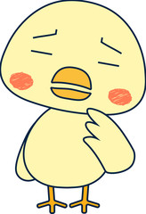 Full-length illustration of the cute tint color chick character