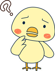 Full-length illustration of the cute tint color chick character