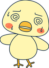 Full-length illustration of the cute tint color chick character