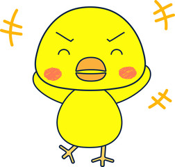 Full-length illustration of the cute chick character