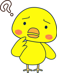 Full-length illustration of the cute chick character