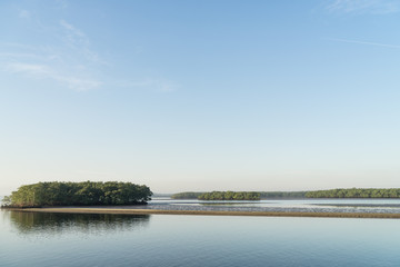 Amazing morning sunlight in Paranaguá Bay, Brazil