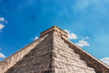 Fototapeta na wymiar Mexico Chichen Itza Maya Ruins - The El Castillo pyramid. Uxmal, Yucatan, Mexico