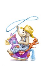 Teddy bear riding stuffed toy horse