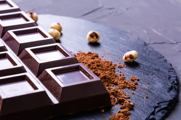 Chocolate bar with cocoa