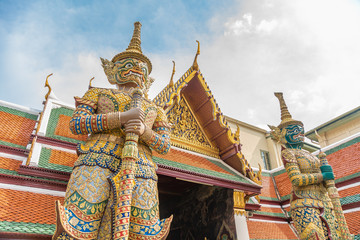 Fototapeta na wymiar Jade Buddha Temple, Grand Palace, Bangkok, Thailand