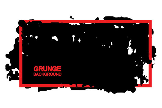 Grunge background black spot with red frame