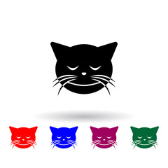 blush cat multi color icon. Elements of cat smile set. Simple icon for websites, web design, mobile app, info graphics