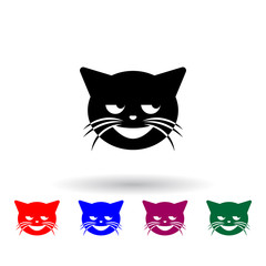 smirk cat multi color icon. Elements of cat smile set. Simple icon for websites, web design, mobile app, info graphics