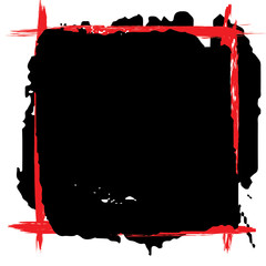 Grunge background of black and red paint strokes