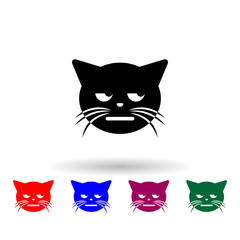 unamused cool cat multi color icon. Elements of cat smile set. Simple icon for websites, web design, mobile app, info graphics