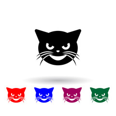Fototapeta na wymiar evil cat multi color icon. Elements of cat smile set. Simple icon for websites, web design, mobile app, info graphics