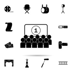 viewers at the cinema icon. Universal set of cinema and teatr for website design and development, app development