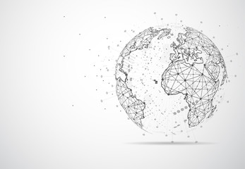 Global network connection. World map point and line composition concept of global business. Vector Illustration
