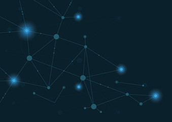 Abstract geometric connect lines and dots.Simple technology graphic background.Illustration Vector design Network and Connection concept.