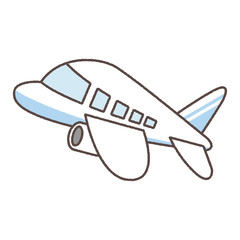 水色の柄の飛行機