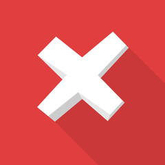 Obraz premium X cross checkmark vector icon