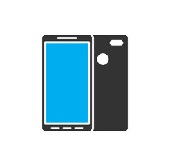 Smartphone related icon on background for graphic and web design. Simple illustration. Internet concept symbol for website button or mobile app.
