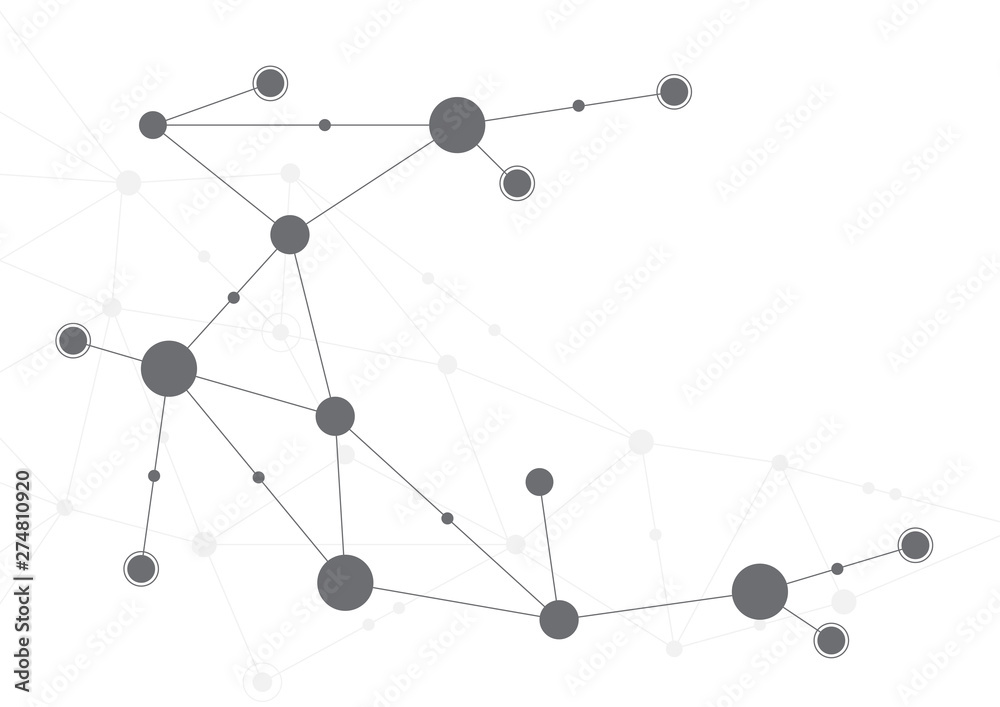 Poster Abstract geometric connect lines and dots.Simple technology graphic background.Illustration Vector design Network and Connection concept.