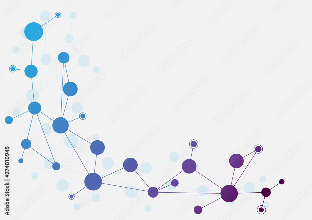 Poster Abstract geometric connect lines and dots.Simple technology graphic background.Illustration Vector design Network and Connection concept.