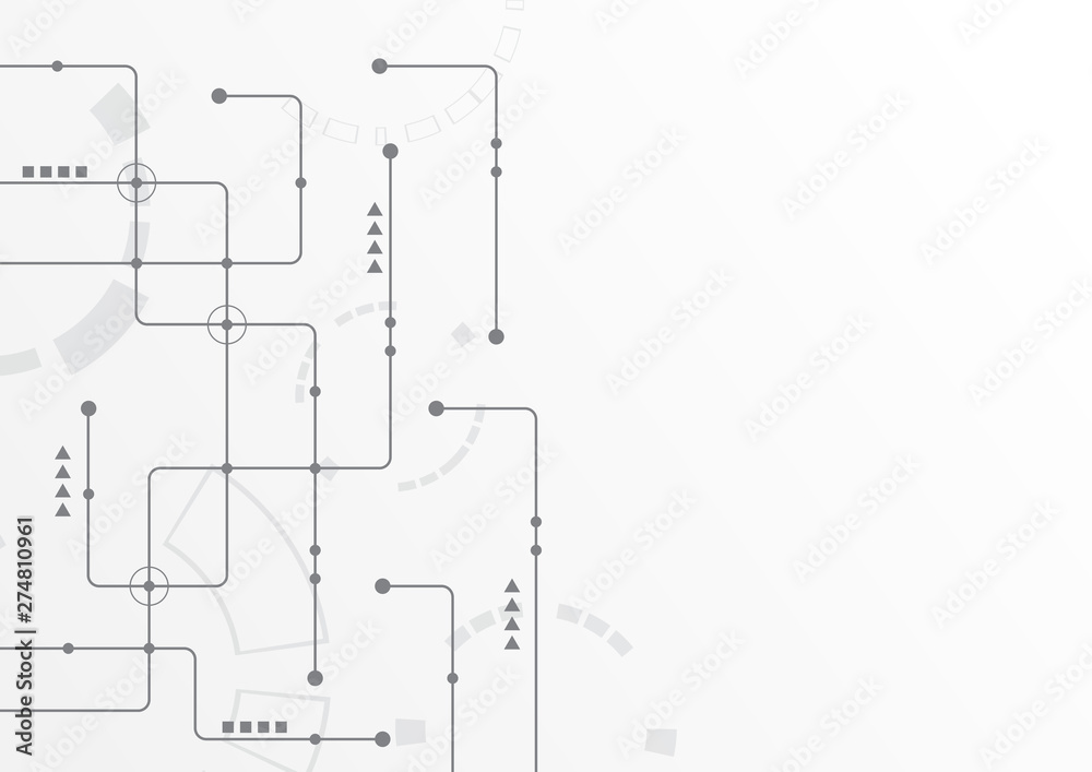 Poster Abstract geometric connect lines and dots.Simple technology graphic background.Illustration Vector design Network and Connection concept.