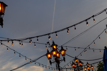 Beautiful romantic lights in the city